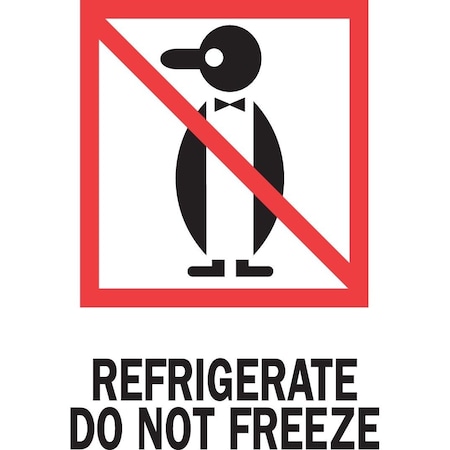 Label, DL4000, REFRIGERATE DO NOT FREEZE, 3 X 4